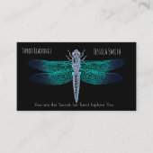 Tarot Lezingen Dragon Fly Stijlvolle Aqua kleuren Afsprakenkaartje (Voorkant)