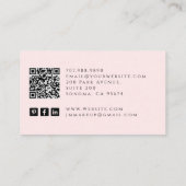 Tarot Make-up Artist Skeleton Blush Pink Visitekaartje (Achterkant)