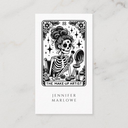 Tarot Make-up Artist Skeleton Visitekaartje (Voorkant)