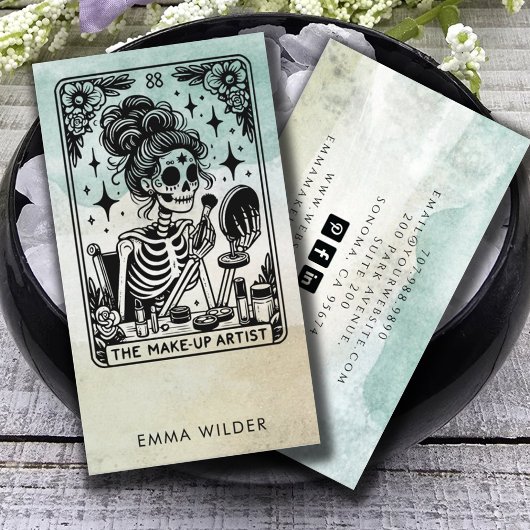 Tarot make-up artist Waterverf Visitekaartje