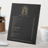 Tarot Make-up Hair Nails Lashes Salon Gold Black Reclamebord Met Voetstuk (Insitu)