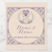 Tarot Mariage Bouteille Étiquettes Coeurs Cristal  (Étiquettes simples)