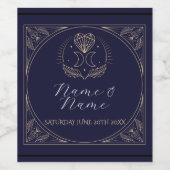 Tarot Mariage Bouteille Étiquettes Coeurs Cristal (Étiquettes simples)