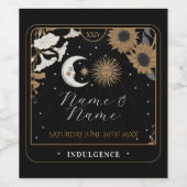 Tarot Mariage bouteille Étiquettes Sun Moon (Étiquettes simples)