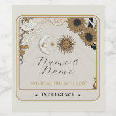 Tarot Mariage bouteille Étiquettes Sun Moon (Étiquettes simples)