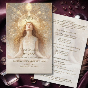 Tarot Mystic Woman Eye Moon Gold Flyer