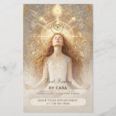 Tarot Mystic Woman Eye Moon Gold QR-code Flyer (Voorkant)