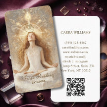 Tarot, Mystieke Vrouw Oog Maan Goud QR Code