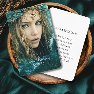 Tarot, mystieke vrouw visitekaartje
