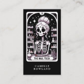 Tarot Nail Technician Zwart Wit Visitekaartje (Voorkant)
