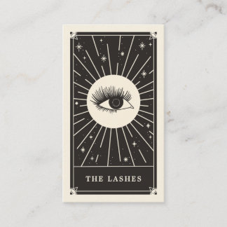 Tarot oculaire céleste Lashes Carte de visite noir
