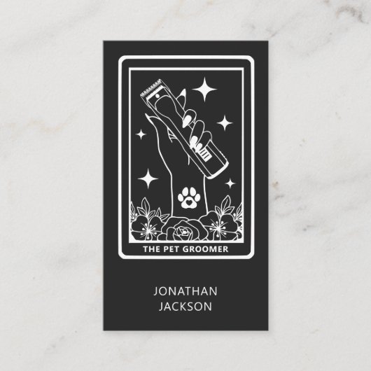 Tarot Pet Groomer Visitekaartje (Voorkant)