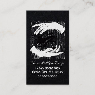 Tarot Reading Black and White Hands Visitekaartje