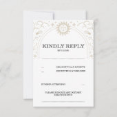 Tarot RSVP Sun Moon Stars Gold Vintage Card (Devant)