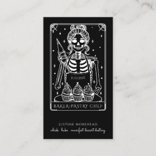 Tarot Skelet Bakker Gardeer Cupcake Zwart Visitekaartje