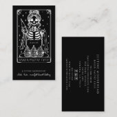 Tarot Skeleton Baker Whisk Cupcake Black Visitekaartje (Voorkant / Achterkant)