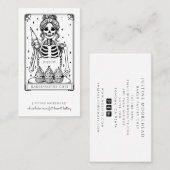 Tarot Skeleton Baker Whisk Cupcake Carte de visite (Devant / Derrière)