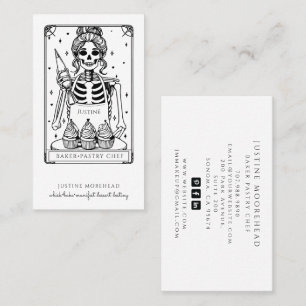 Tarot Skeleton Baker Whisk Cupcake Carte de visite