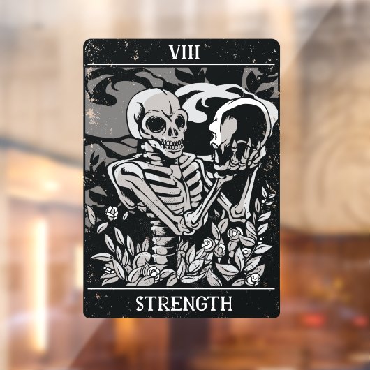 Tarot Skeleton Sterkte Raamsticker (Vel 2)