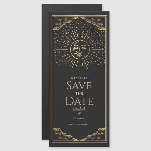 Tarot solaire et lune Enregistrer la date Carte ma (Devant / Derrière)