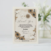 Tarot Sun Moon aligné Cartes de mariage Merci (Debout devant)