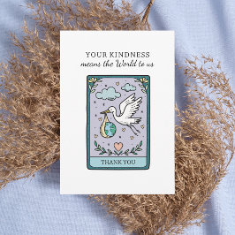 Tarot The World Baby Shower Bedankkaart