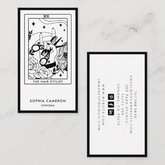 Tarot Visitekaartje Kapper (Voorkant / Achterkant)