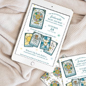 Tarot Wheel of Fortune Gender Reveal Baby Shower Kaart