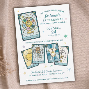 Tarot Wiel van het Lot Geslacht Reveal Baby Shower Kaart