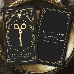 Tarot Zwart & Goud Hair Stylist Visitekaartje