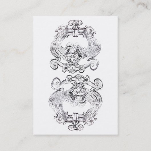 TAROT ZWARTE WHITE GROTESQUE DRAWEND MONOGRAM VISITEKAARTJE (Achterkant)