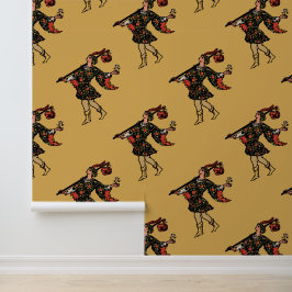 Tarotbehang - De Dwaze Kaart - Geel Behang