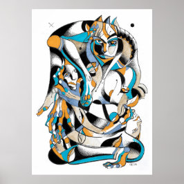 Tarotboeddha-inkt Poster