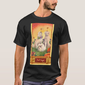 Tarotkaart 3 van bekertjes en honden t-shirt