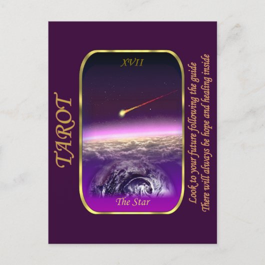 Tarotkaart - De ster Briefkaart (Voorkant)