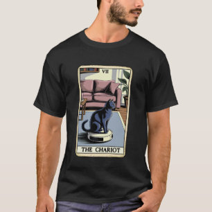 Tarotkaart De Strijdwagen Kat Robot Stofzuiger Fu T-shirt