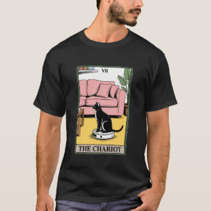 Tarotkaart De Strijdwagen Kat Robot Stofzuiger Fu T-shirt