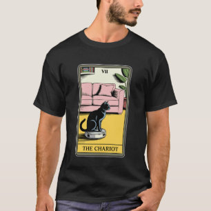Tarotkaart De Strijdwagen Kat Robot Stofzuiger Fu T-shirt