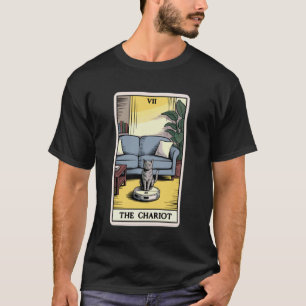 Tarotkaart De Strijdwagen Kat Robot Stofzuiger Fu T-shirt