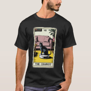 Tarotkaart De Strijdwagen Kat Robot Stofzuiger Fu T-shirt