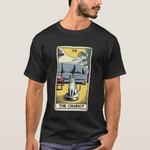 Tarotkaart De Strijdwagen Kat Robot Stofzuiger Fu T-shirt