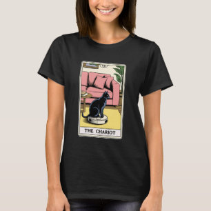 Tarotkaart De Strijdwagen Kat Robot Stofzuiger Fu T-shirt