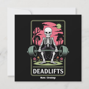 Tarotkaart Deadlifts Grappige Skelet Workout Ontwe Kaart