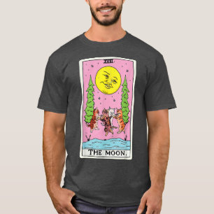 Tarotkaart, halve maan, kat-vierkant, grafisch t-shirt