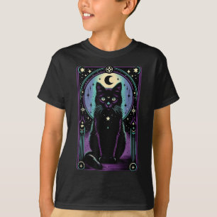 Tarotkaart Halve Maan Zwarte Kat Liefhebber Tarotk T-shirt
