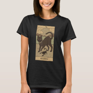 Tarotkaart Kat Schorpioen Zodiac Horoscoop Oktober T-shirt