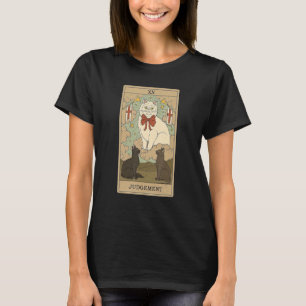 Tarotkaart Oordeel en Kat Kosmische Grafische Katt T-shirt