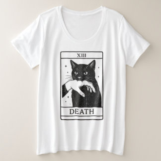 Tarotkaart Zwarte Kat Shirt – Tarot Dood Tee, Heks