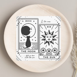 Tarotkaarten | Bruidsfeest | Trouwen | Modern Z+W Bedankkaart