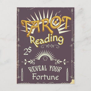 Tarotlezer vintage afdruk briefkaart